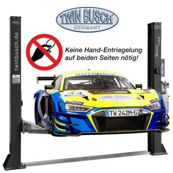Twin Busch 2 Säulen Hebebühne TW242M 4.2t – BASIC LINE – halbautomatische Entriegelung GREY-Line